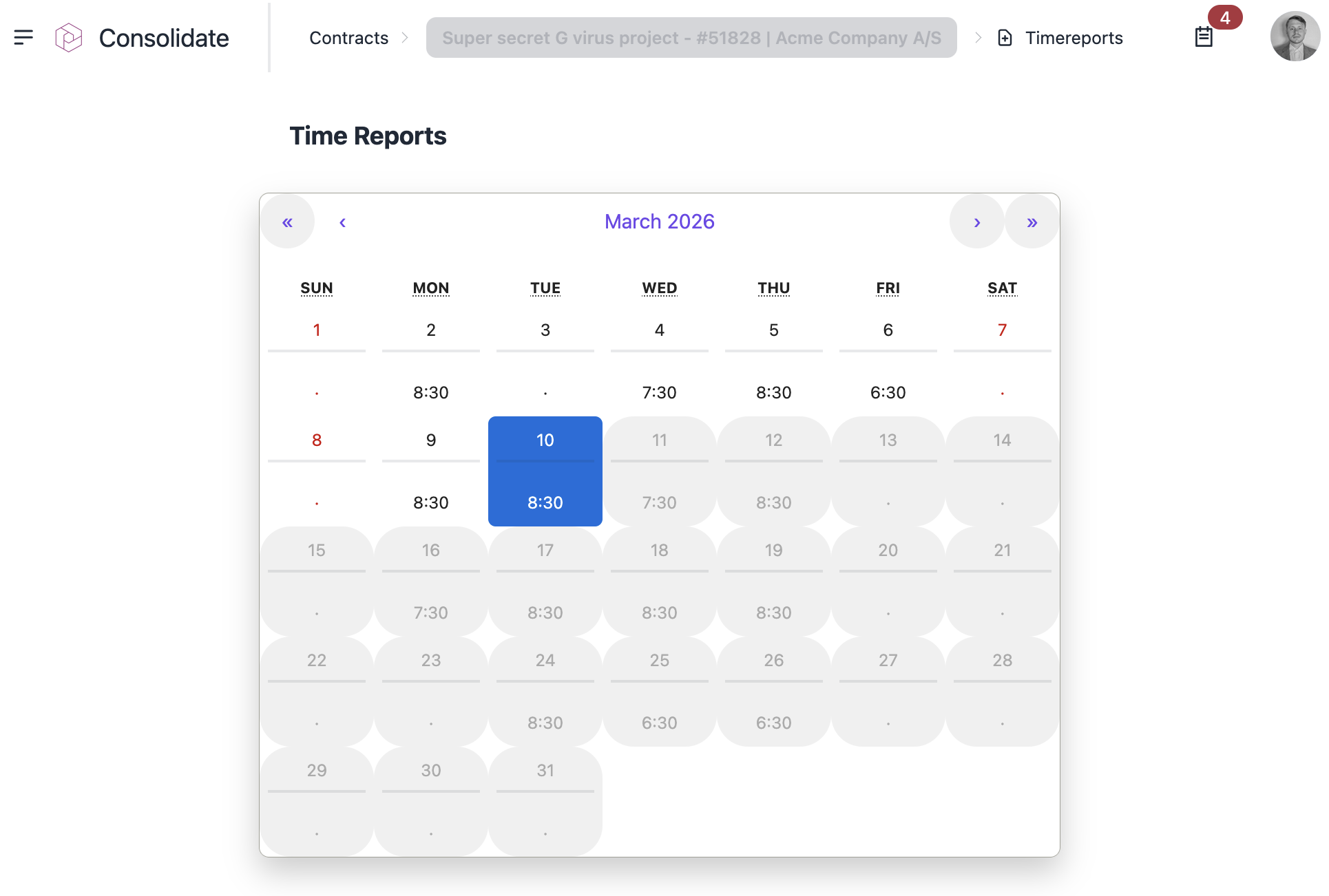 Timereporting for freelancers